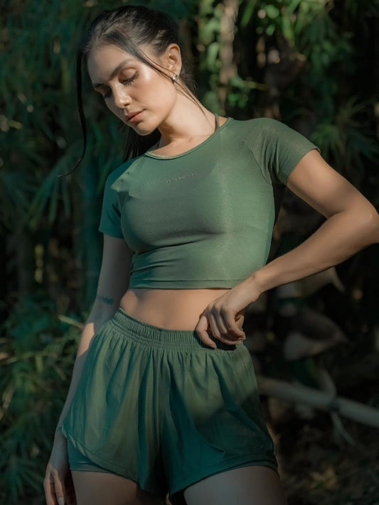 CROPPED SPRINT VERDE MILITAR