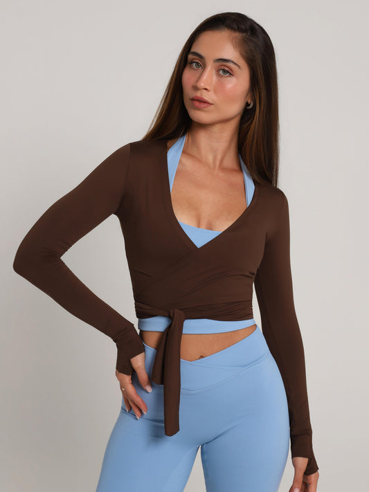 CROPPED LONG SLEEVE BROWN