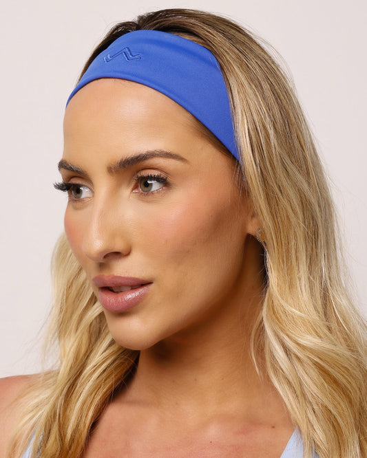 FAIXA DE CABELO BORDADA AZUL BIC