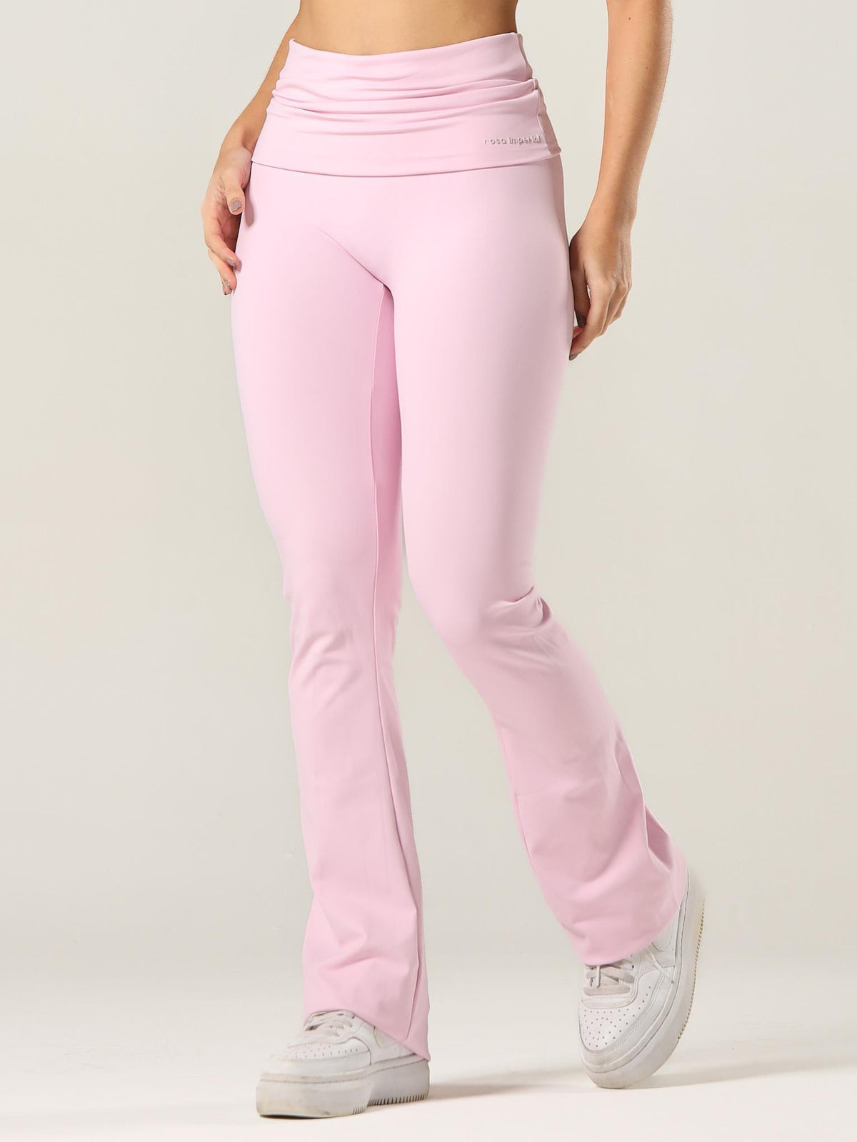 CALÇA FLARE FOLD ROSA BLUSH