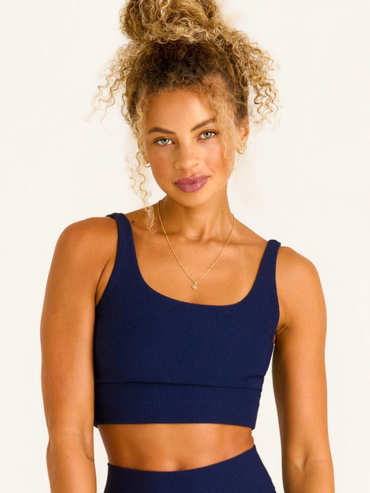 TOP MAXI CANELADO AZUL MARINHO