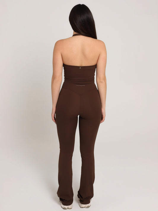 CALÇA FLARE NEW FLEX BROWN
