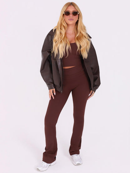 CALÇA FLARE FOLD ESPRESSO