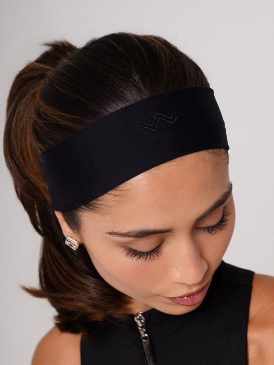 FAIXA DE CABELO BORDADA PRETO