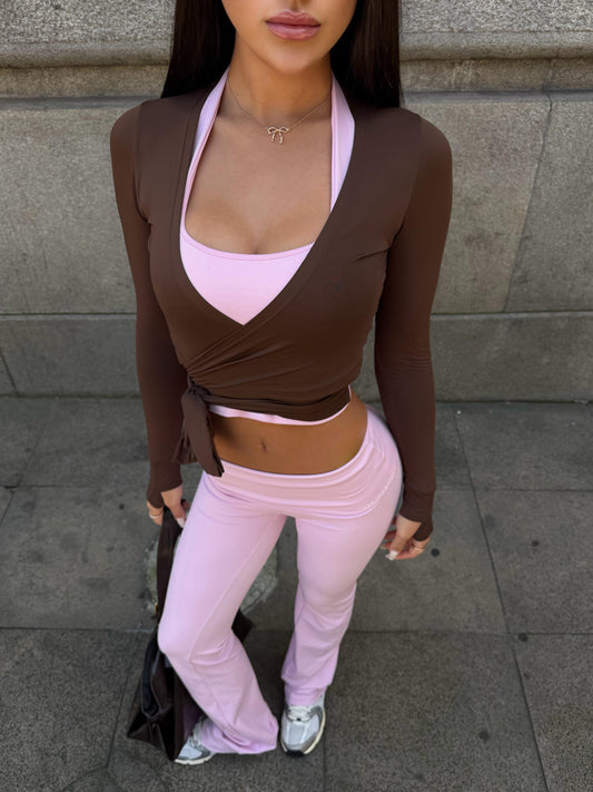 CROPPED LONG SLEEVE BROWN