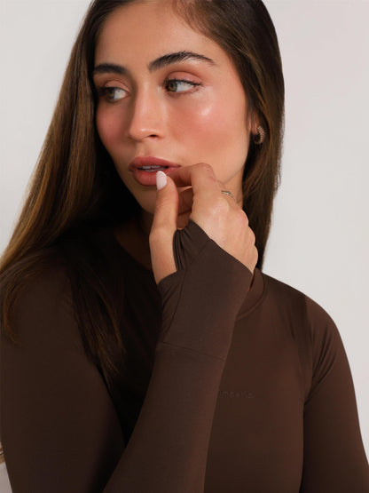 T-SHIRT MANGA LONGA FRESH BROWN