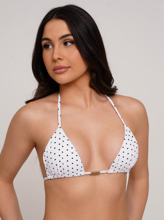 TOP TRIANGLE CORTININHA POÁ BRANCO