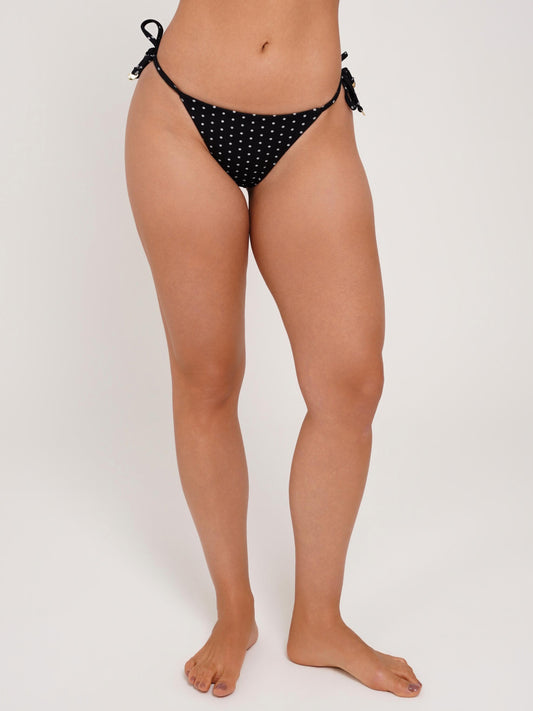 CALCINHA TRIANGLE STRING POÁ PRETO