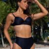 Biquíni Ana Canelado Hot Pants Preto