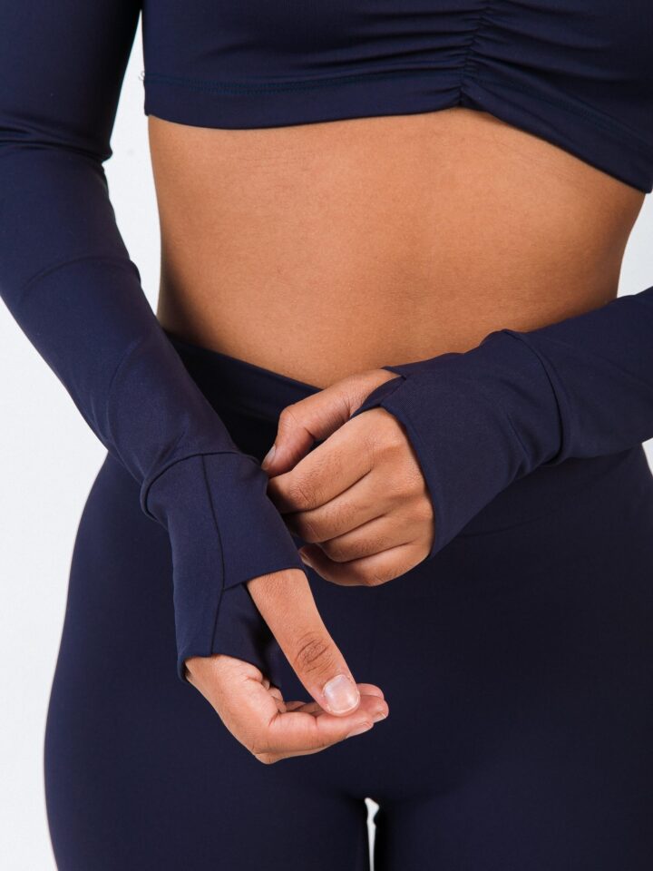 Alternative view of Cropped Light Azul Marinho