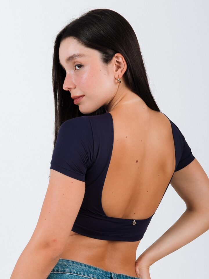 Alternative view of Blusa Charlotte Azul Marinho