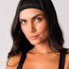 Faixa De Cabelo Bordada Preto
