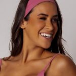 Faixa De Cabelo Bordada Rosa Vintage