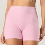 Short Skin Canelado Rosa Blush