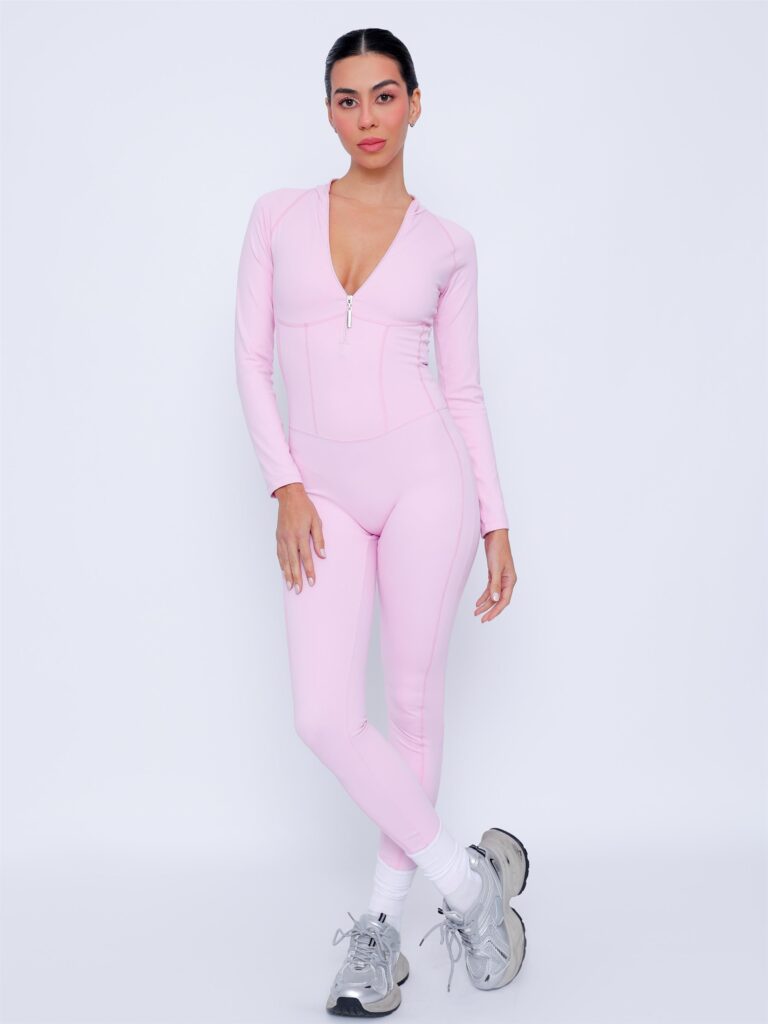 Macacão Ziper Flat Sculp Rosa Blush