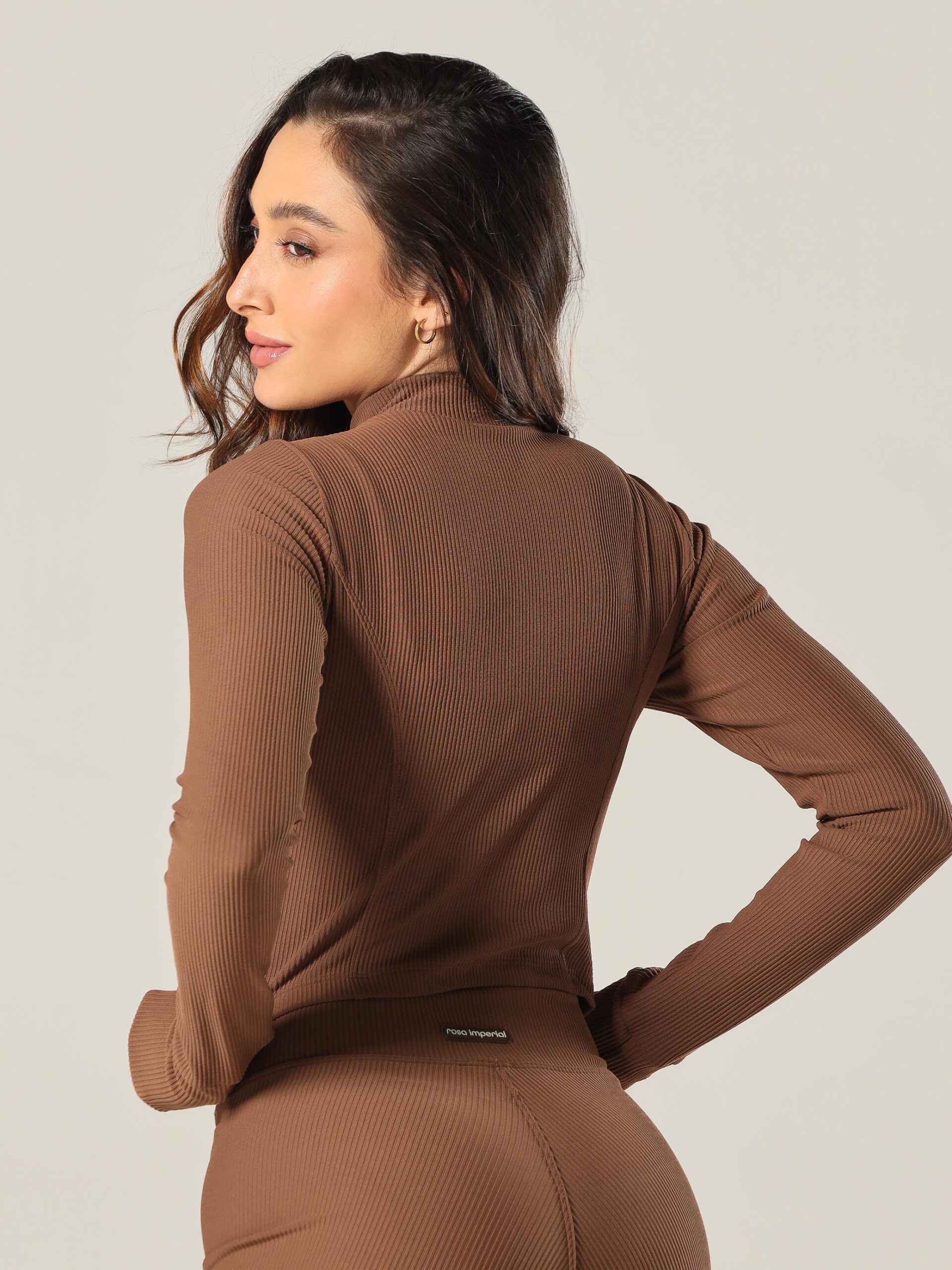 Jaqueta Zip Up Coffee - Image 2
