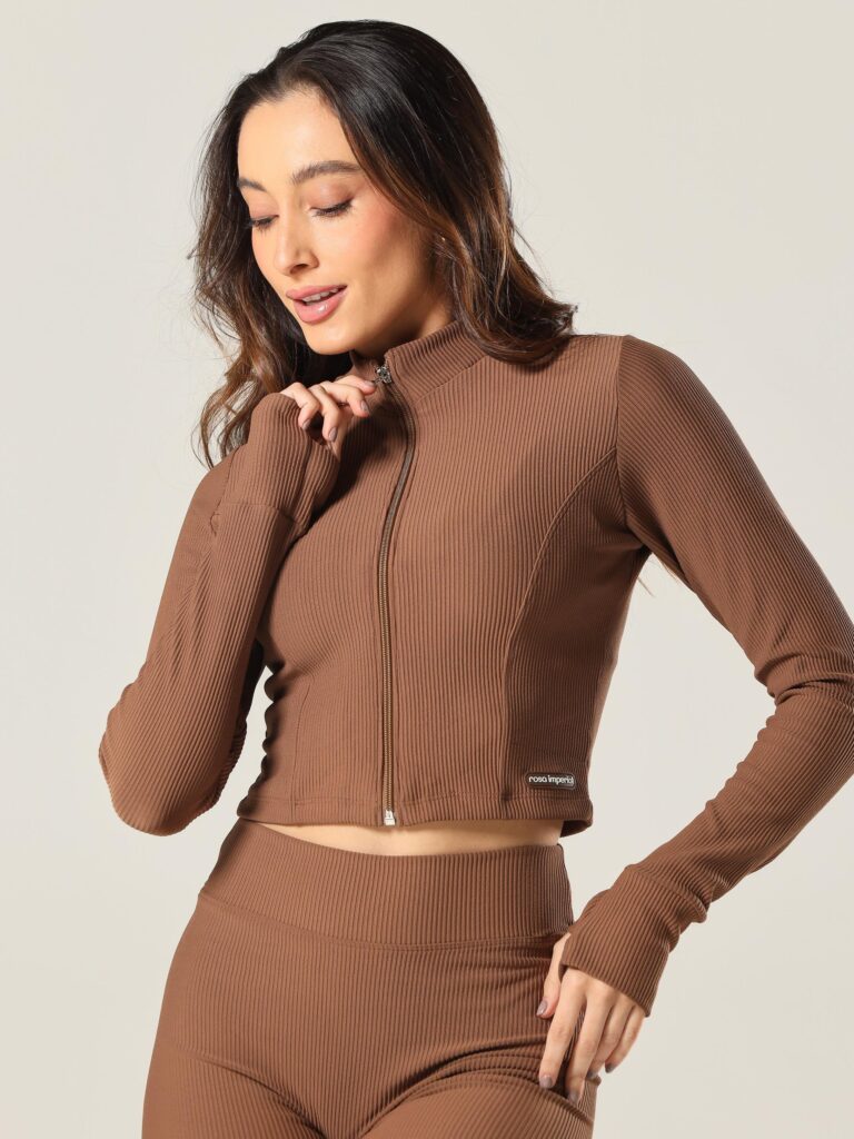 Jaqueta Zip Up Coffee