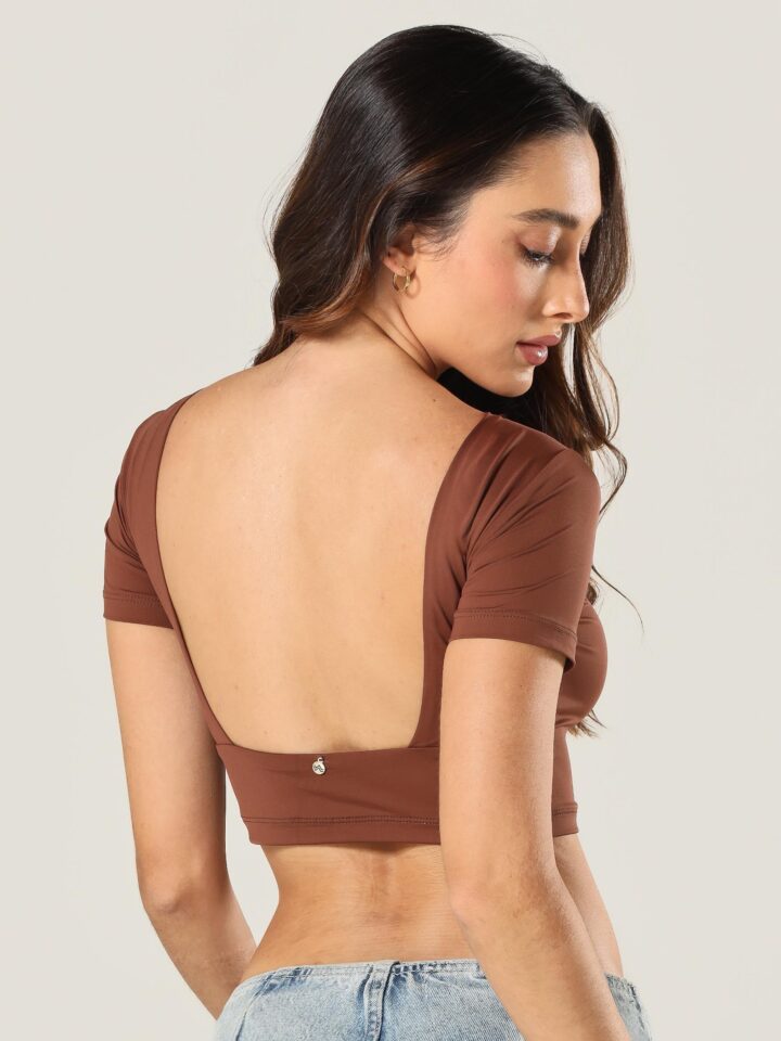 Alternative view of Blusa Charlotte Coffee