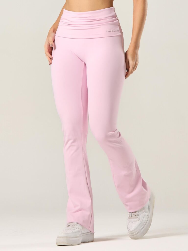 Calça Flare Fold Rosa Blush