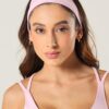 Faixa De Cabelo Bordada Rosa Blush