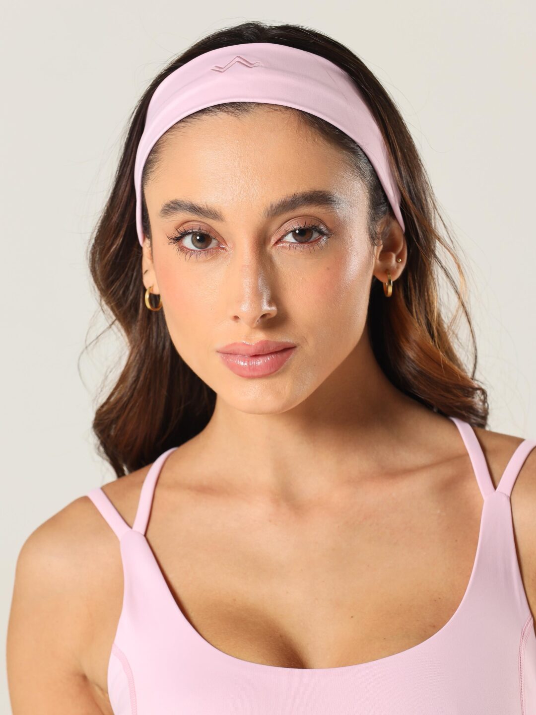 Faixa De Cabelo Bordada Rosa Blush