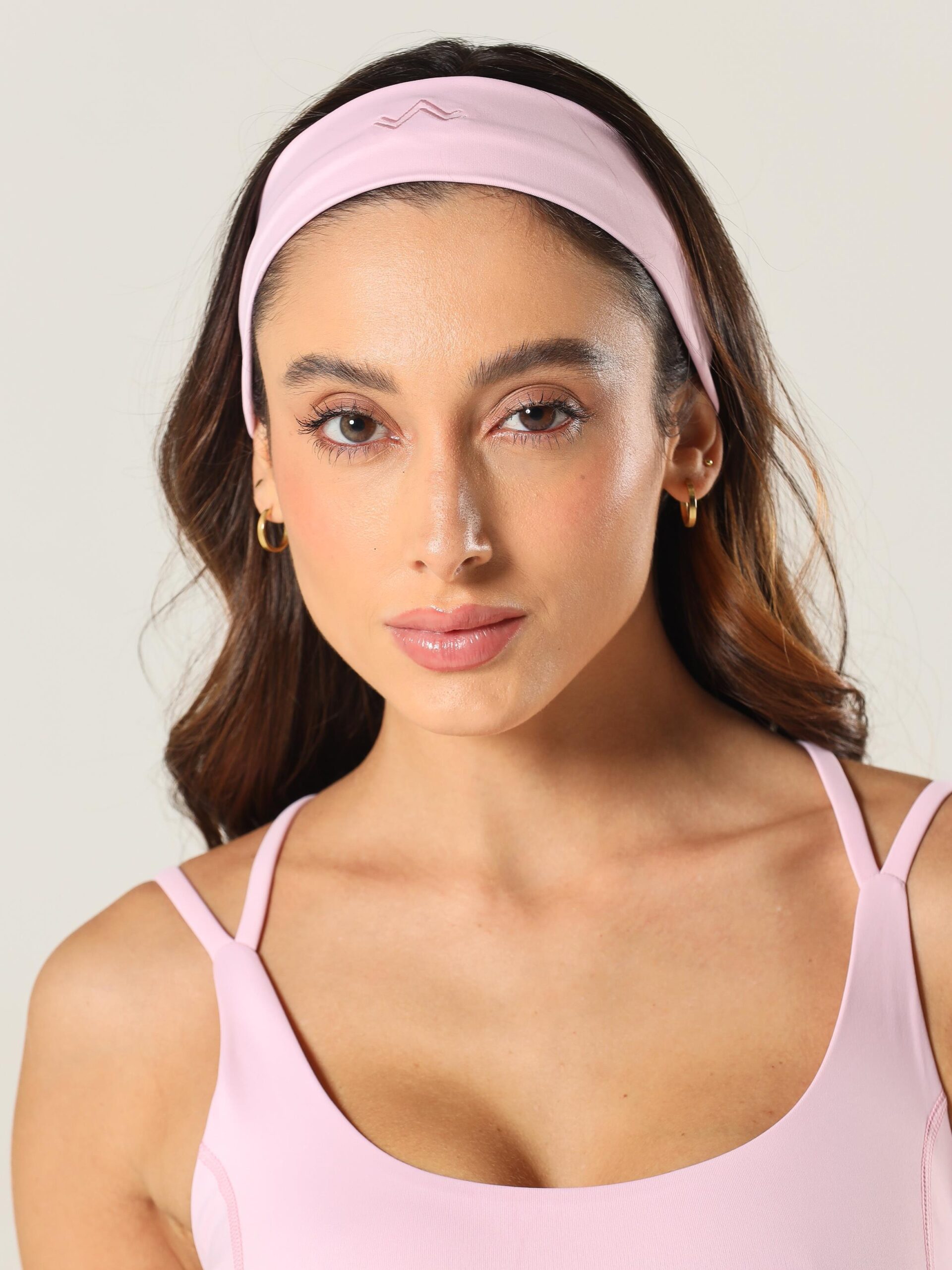 Faixa De Cabelo Bordada Rosa Blush