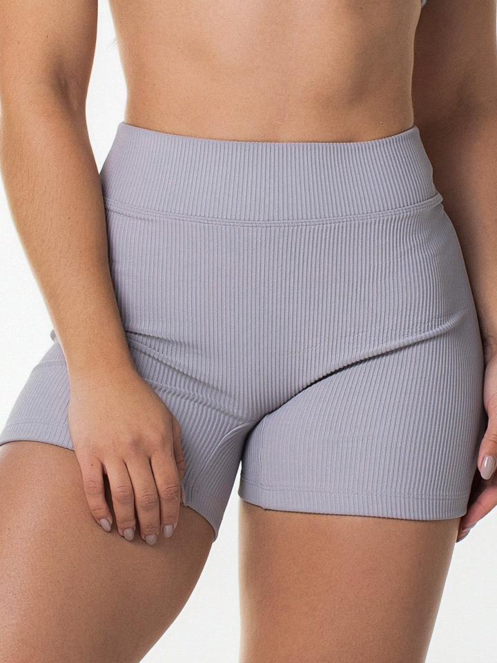 Short Skin Canelado Cinza