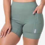 Short  Pace Barrado Verde Malva