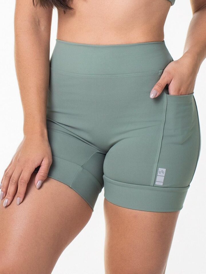 Short  Pace Barrado Verde Malva