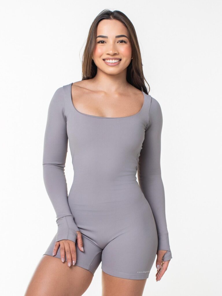 Macaquinho Match Manga Longa Cinza