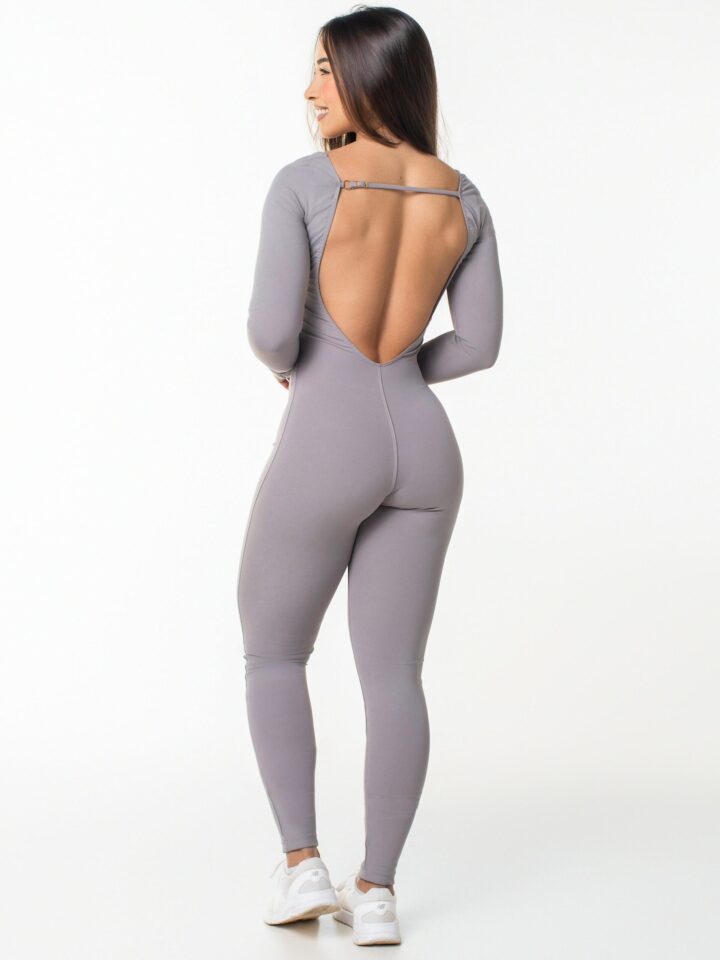 Alternative view of Macacão Match Manga Longa Cinza