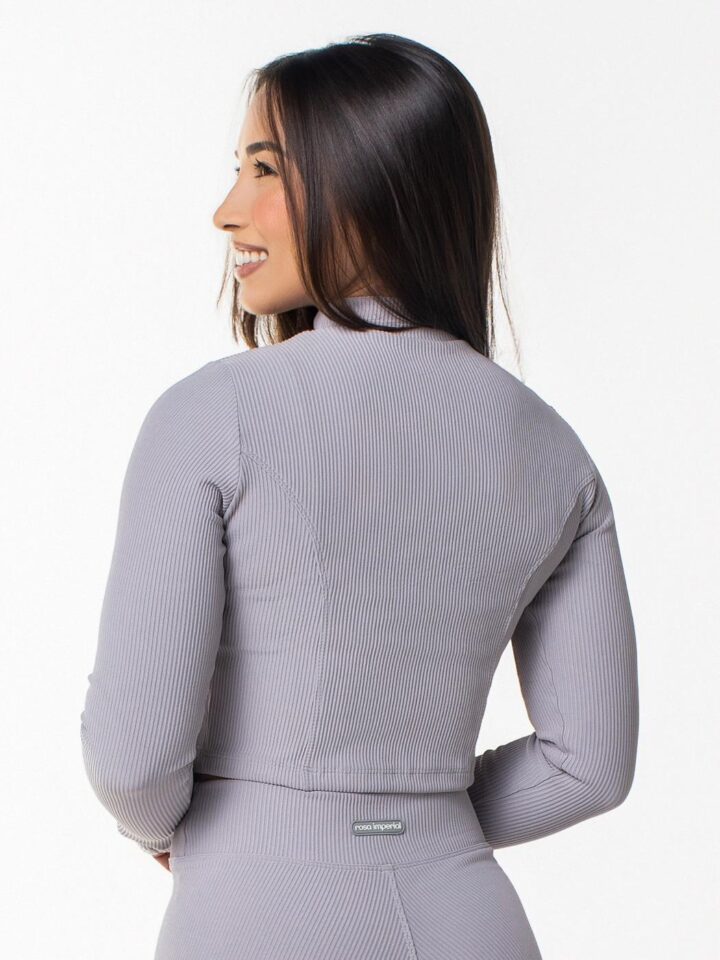 Alternative view of Jaqueta Zip Up Cinza