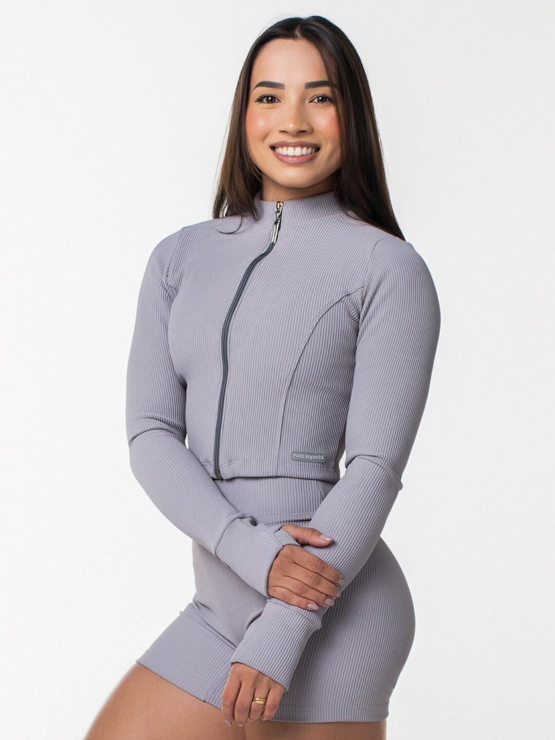 Jaqueta Zip Up Cinza