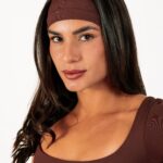 Faixa De Cabelo Bordada Espresso