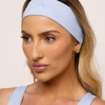 Faixa De Cabelo Bordada Azul Sky