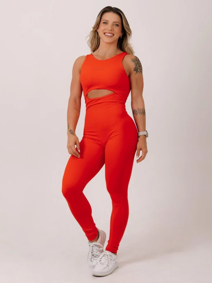 Macacão Open Abertura Frontal Suplex Red Sunset