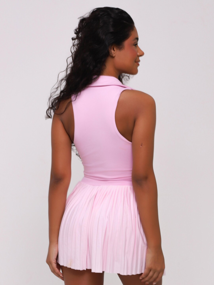 Alternative view of Vestido Club Plissado Rosa Blush