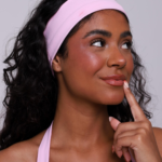 Faixa De Cabelo Bordada Rosa Blush