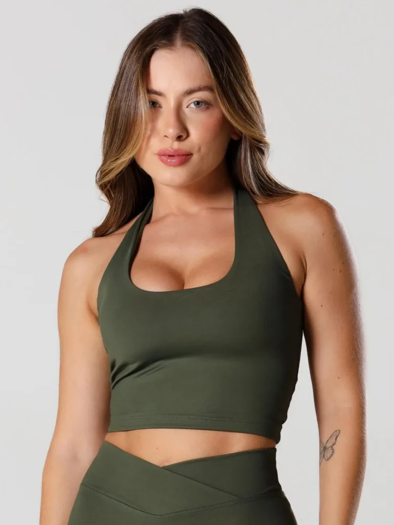 Top Wonder Frente Única  Verde Militar