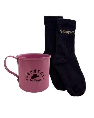 Kit Xícara Rosa E Meia