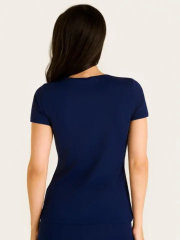 Alternative view of T-Shirt Alongado Basic Azul Marinho