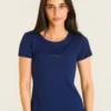 T-Shirt Alongado Basic Azul Marinho