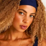 Faixa De Cabelo Bordada Azul Marinho