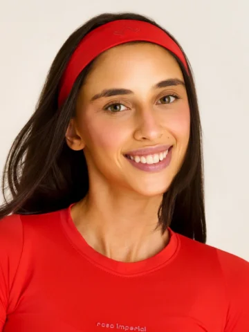 Alternative view of Faixa De Cabelo Bordada Red Sunset