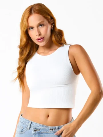 Cropped Regata Seamless Comfy  Branco