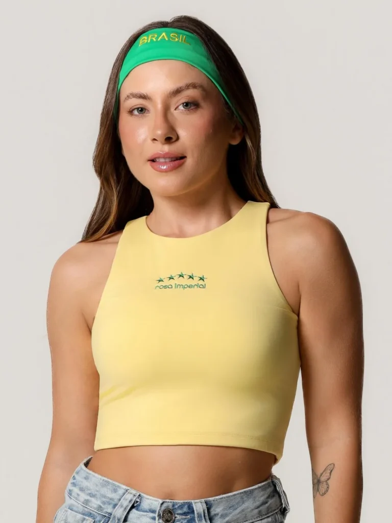 Cropped Regata Copa Amarelo Butter