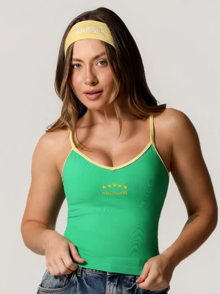 Regata Form Verde Com Amarelo