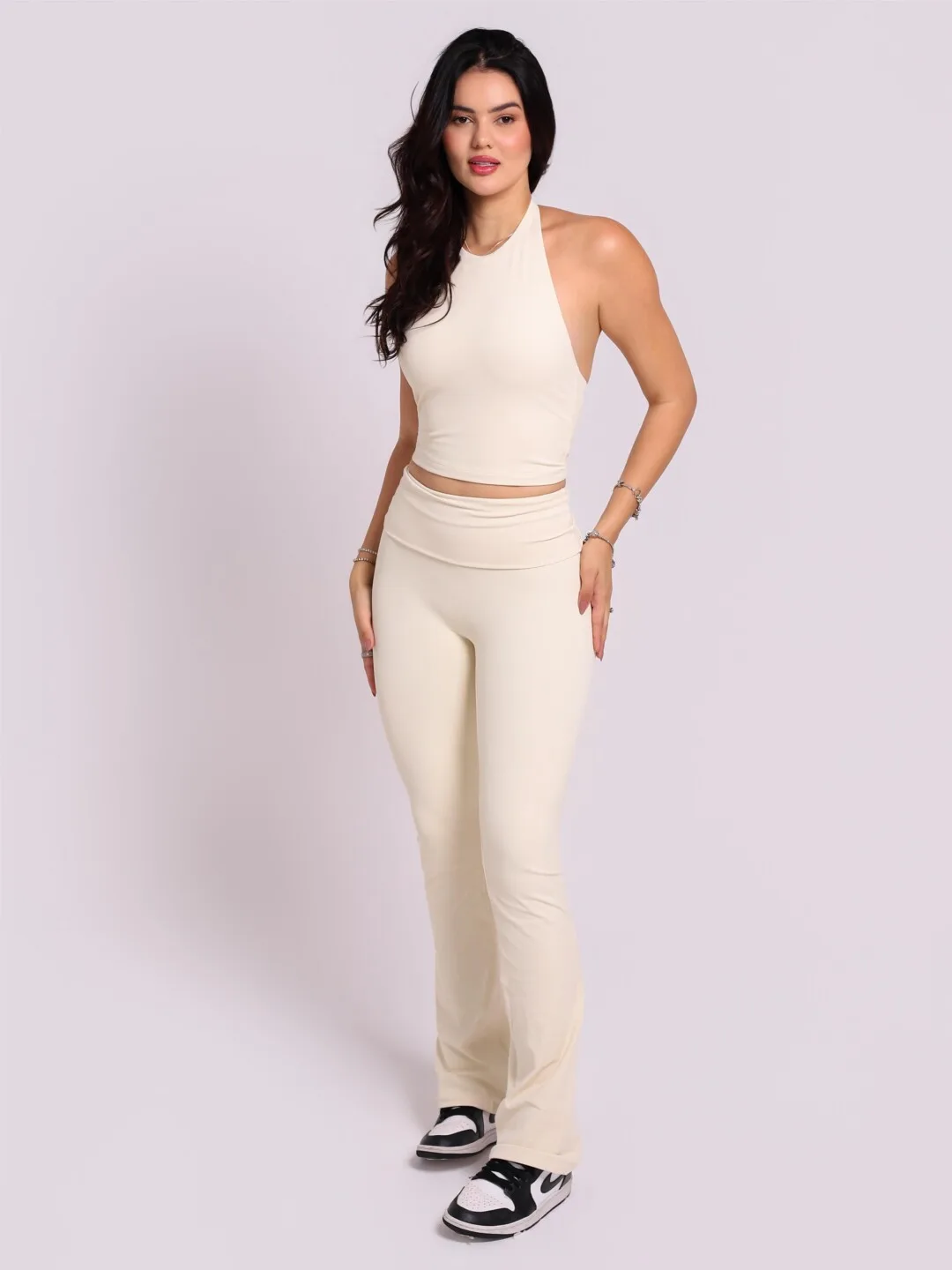 Calça Flare Fold Baunilha - Imagem 4