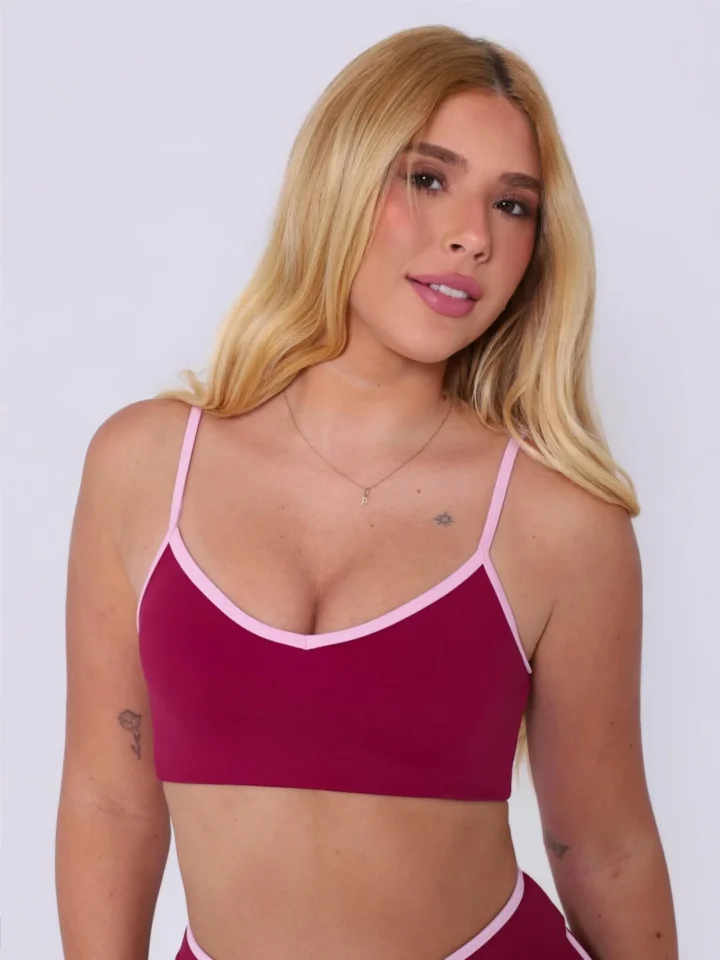 Top Contrast Valentino Com Rosa