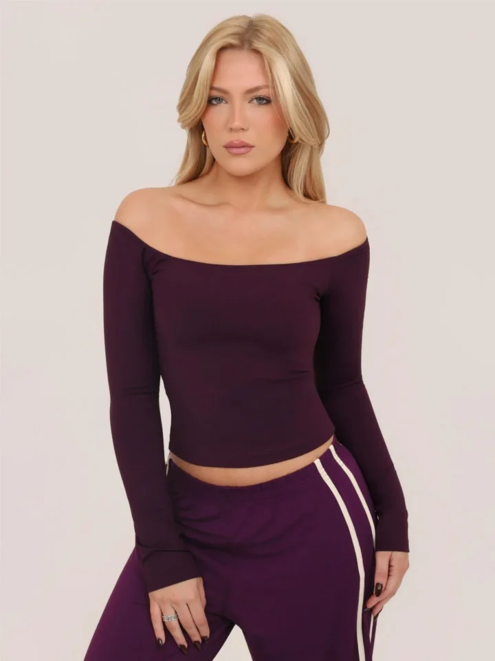 Cropped Shoulder Wine